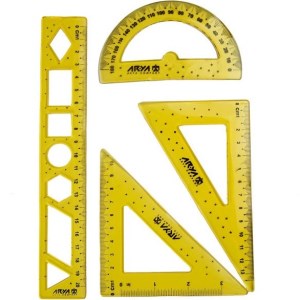 ست گونیا خط کش نقاله4تکه ژله ای