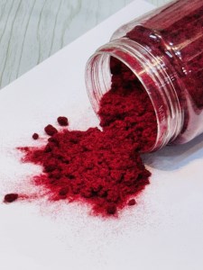 پودر مخمل25گرم قوطی درب دار-زرشکی